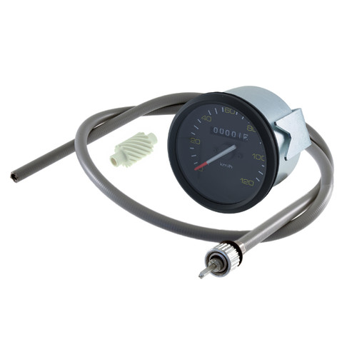 Speedometer round black bezel - black,
