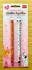 Legami Limited Edition Set of 2 Erasable Gel Pens - Better Together Kitty & Dog