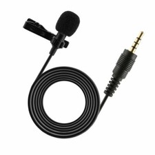 Clip-on Lapel Lavalier Microphone 3.5mm Jack Hands-free Mini Wired Condenser Mic