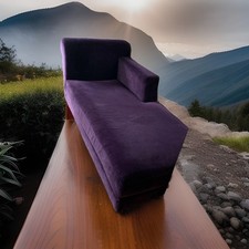 Purple Velvet Chaise Longue Sofa 