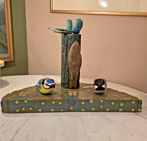Vintage hand carved and - hand,