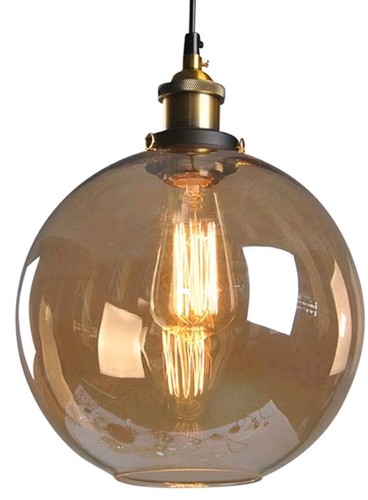 Vintage amber glass - glass, globe