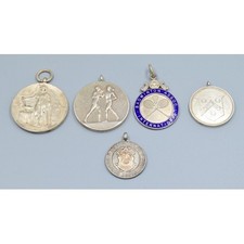 5 x silver sports medals