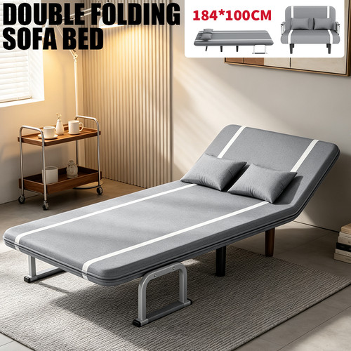 Double fabric sofa bed - fabric,