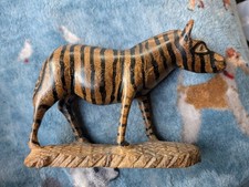 Wooden Zebra Ornament Vintage