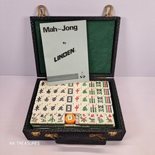 Vintage Linden Mah Jong Tile Game 148 Sealed Tiles & Slightly Worn Case