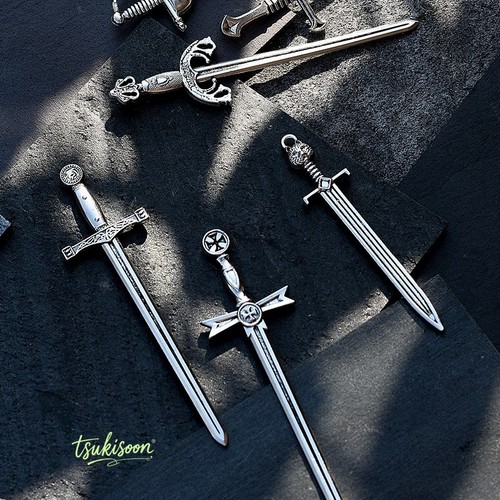 6pc metal ancient sword - metal, 1/12
