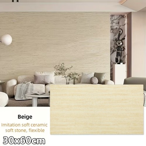 Beige stone holes wall - beige,
