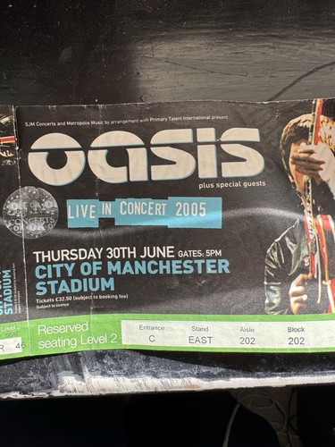 Oasis ticket from city - from, of