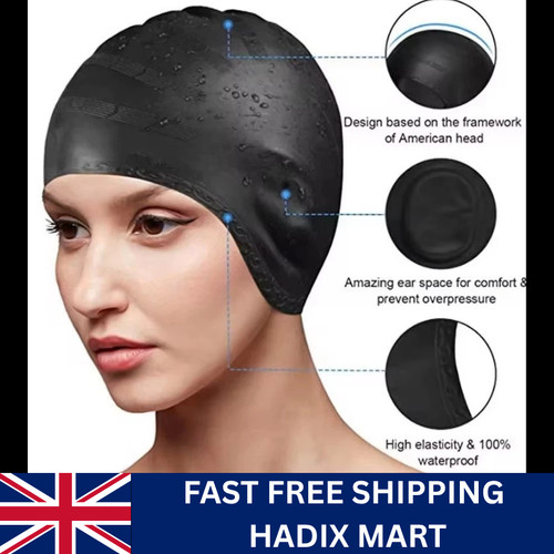 Silicone swimming cap with ear - swimming,