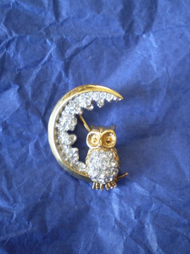3cm owl brooch yellow - 3cm,