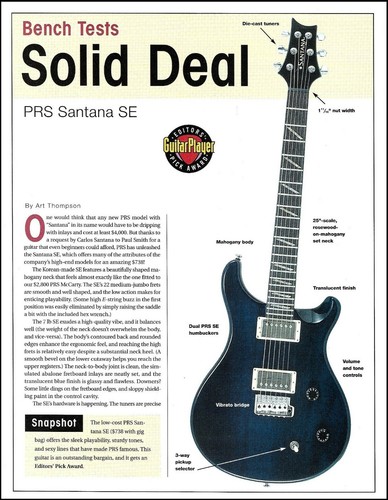 Prs santana guitar - prs, review