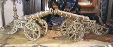 A PAIR Of  LARGE Vintage Antique BRASS guns cannon army  heavy 17.5" 7kg each 