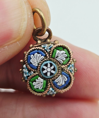 Micro mosaic pendant charm - micro,