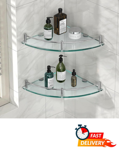 Pack glass corner shelves - 2-pack,