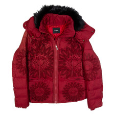 DESIGUAL Womens Puffer Coat Red M