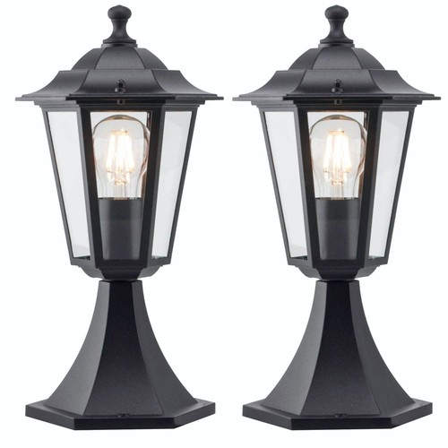 Set black outdoor post - black,