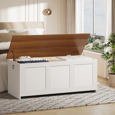 Storage Chest Wooden Storage Bench Blanket Storage Box Toy Chest 110 x 40 x 41cm