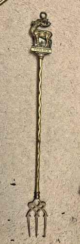 Vintage brass toasting fork - toasting,