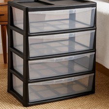 Large Jumbo Storage Drawer Clear Organizer Plastic Tower Unit Home Office