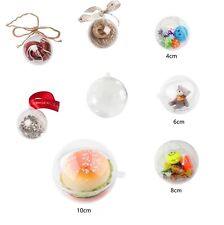 20/50 Christmas Baubles Balls Transparent Sphere Fillable Hanging Tree Ornament