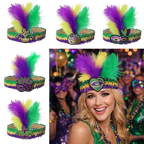 Colorful feather headpiece - feather,