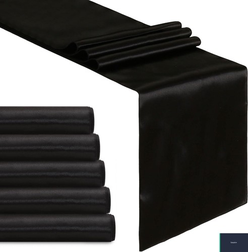 Black satin table - satin,
