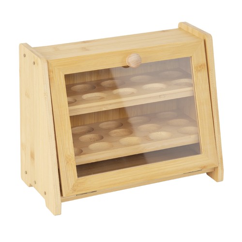 Tier bamboo egg holder - holder, case