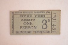 Railway Admission Ticket BTC (S) to Ryde Pier 3d (x3)