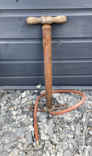 Vintage hand tyre pump for - hand,