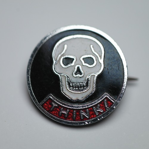 Think skull enamel pin badge - enamel,