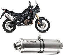 Scarico Storm by Mivv Oval inox per Honda Crf 1000 L Africa Twin 2016 > 2019