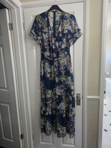 Phase blue long floral - phase, uk