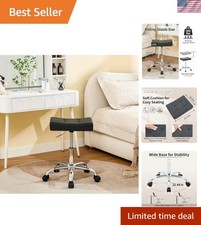 Ergonomic Rolling Shop Stool Adjustable Height 17-21 inch Salon Stool for Hai...