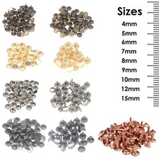 100pcs Double Cap Tubular Rivets Brass for DIY Leather Crafts bags Jacket Repair