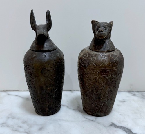 Pair antique solid bronze - pair, of