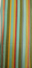 Vintage Linen Striped Curtains Unlined 1970s 