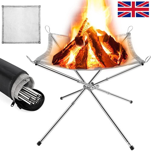 Folding portable fire pit - fire, mesh