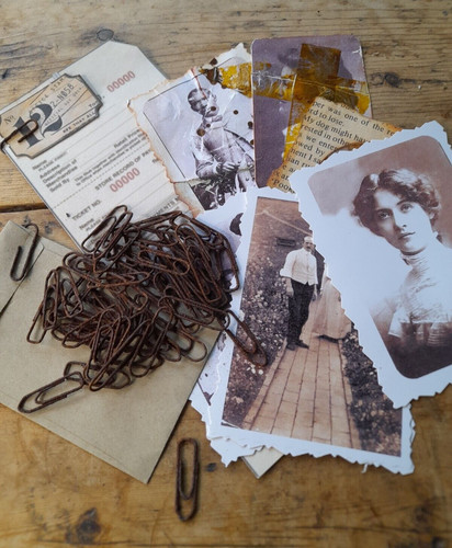 Rusty paper clips vintage - rusty,