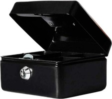 8-Inch Black Cash Box Steel