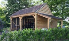 2 Bay Oak Framed Garage Kit - Catslide - 5.8x5.6m - Gable End Roof