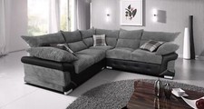 Corner Sofa 5 seater or 3+2 Set Jumbo Cord Grey or Beige Logan Free Delivery