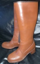 LADIES SIZE UK 5 VINTAGE DUNLOP BROWN HEELED WELLINGTON BOOTS FLEECE LINED