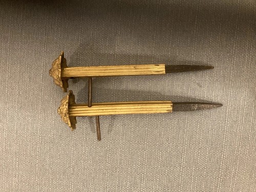 Pair french antique brass - a,