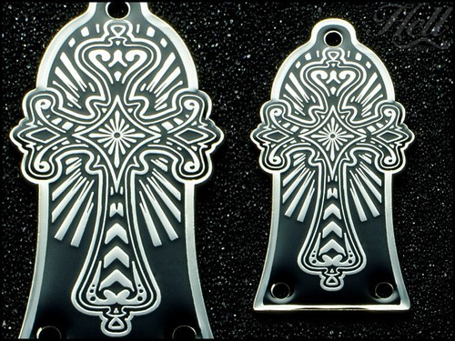 Cross brass truss rod cover - truss,