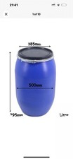 Storage Barrel Water Tank Open Top Blue Plastic Drum  120 Litre.