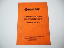 Howard CA Rotavator Owners Manual Parts List 1977