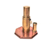 HANDMADE VINTAGE COMBINATION POCKET AND TABLE PETROL LIGHTER COPPER BRASS CANDLE