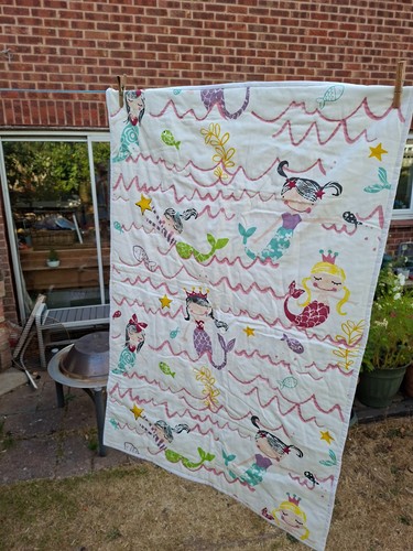 Small patchwork quilt mermaid - quilt,,
