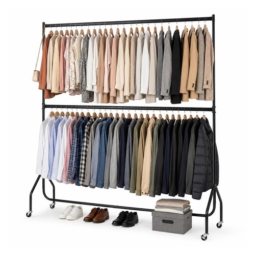 Clothes rail two tier heavy - two,